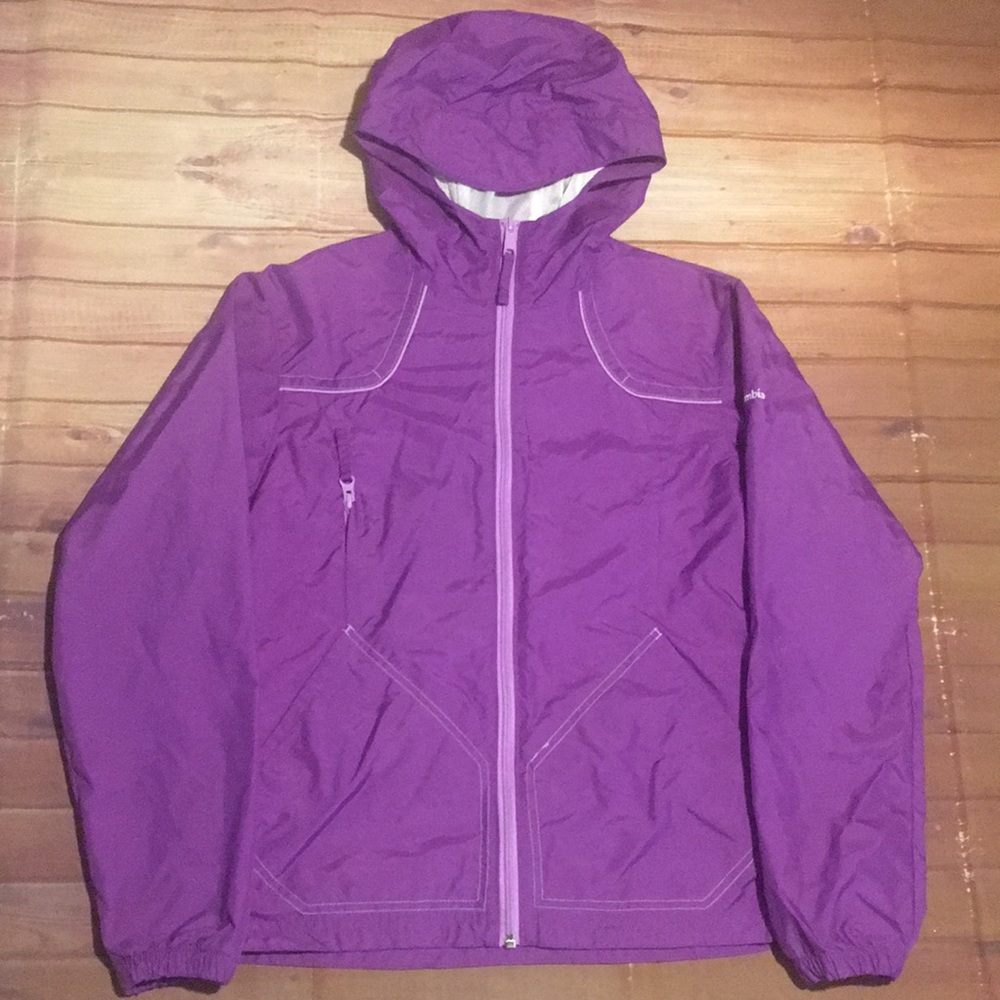Girls Columbia Windbreaker Jacket 14-16 Purple